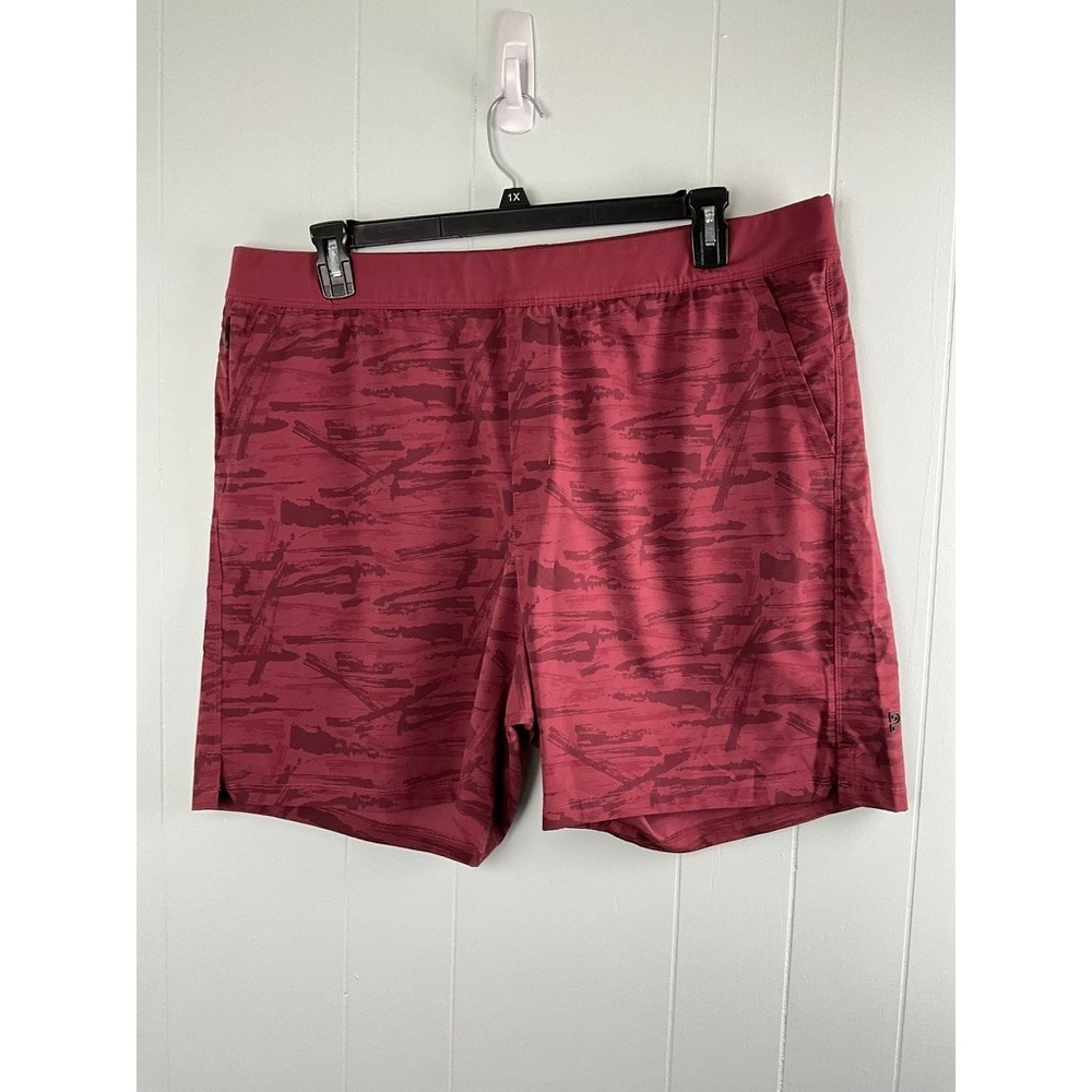 Public Rec All Day Every Day Short Mens 42 Burgundy Red Abstract Camo Athletic